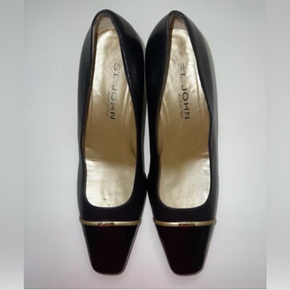 St John Leather Pump Heels Black Size 9